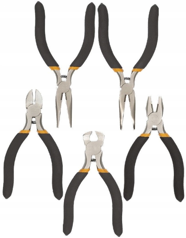 Přesné kleště Mini 115 mm Sada 5 kusů Pevné