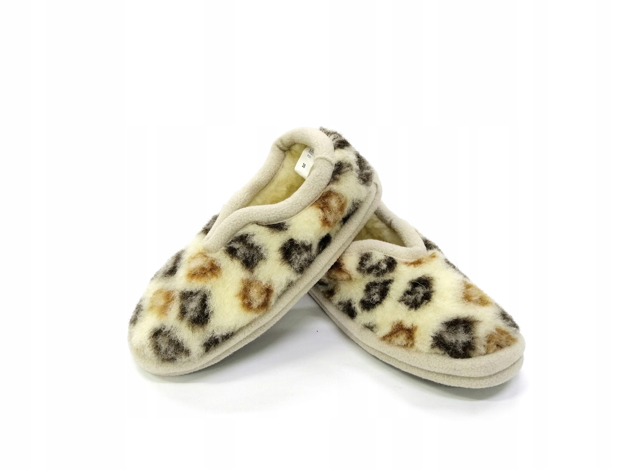 

Pantofle ciapy wełniane Merynos R 39 Kapcie Listki