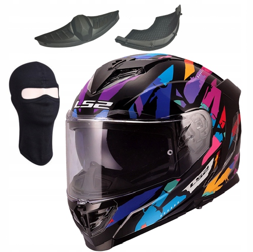 LS2 FF818 Storm III Kaos Black Purple Blue športová prilba s blendou 3XL