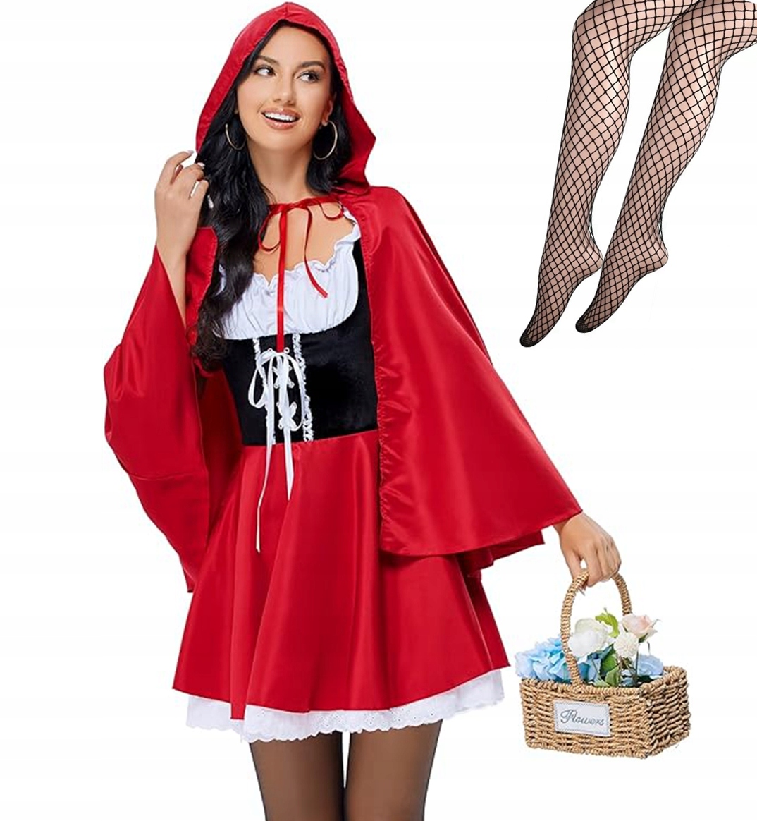 Strój Kostium Czerwony Kapturek Sukienka Cosplay Dla Dorosłych L 164/170 CM
