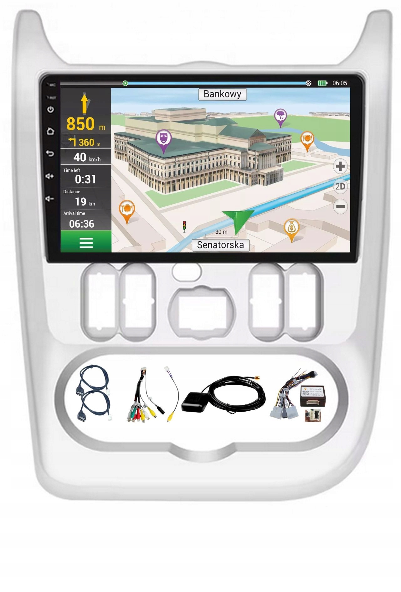 Rádio Navigácia Gps Dacia Duster 2010-2013 Wifi Carplay Bt Usb 4GB 64GB