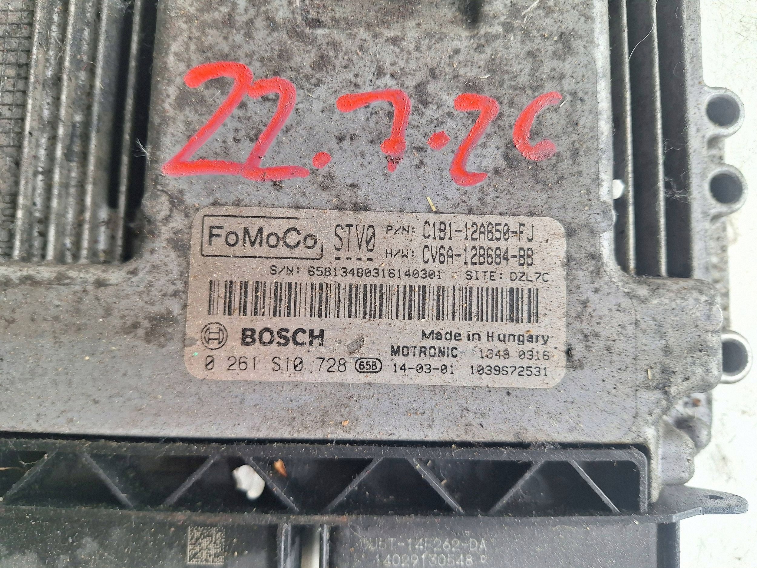 FORD computer control unit of the engine C1B1-12A650-FJ BOSCH 0261S10728