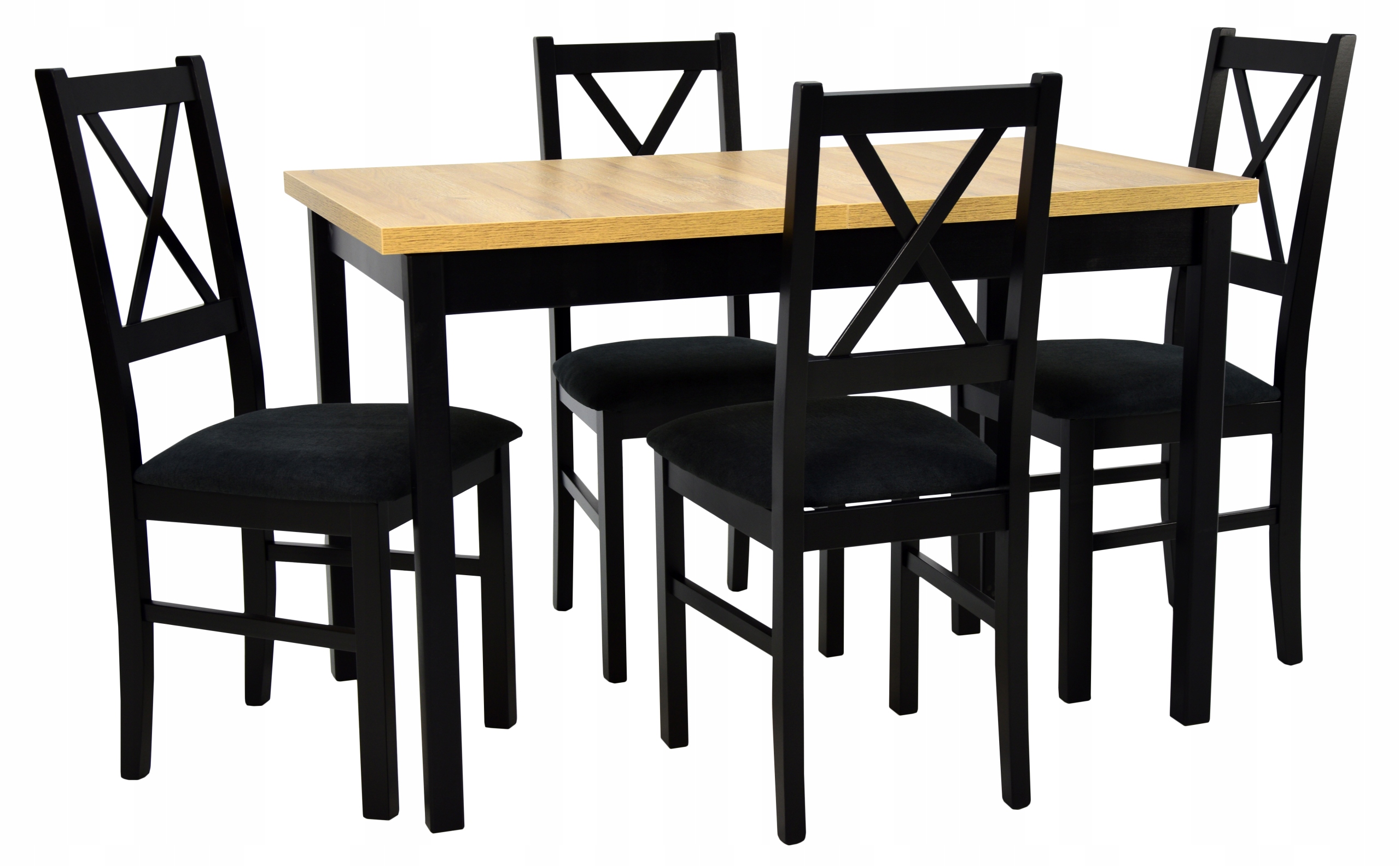 

Mały zestaw stół 70x120/160 4 krzesła drewniane