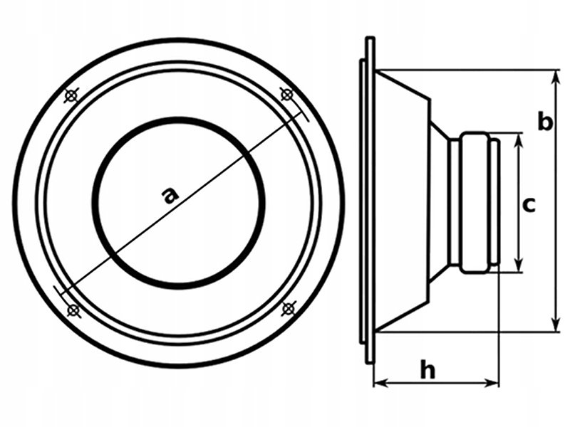 Głośnik średniotonowy do kolumn 125mm 8Ohm 20W RMS 81207 Konstrukcja jednodrożne