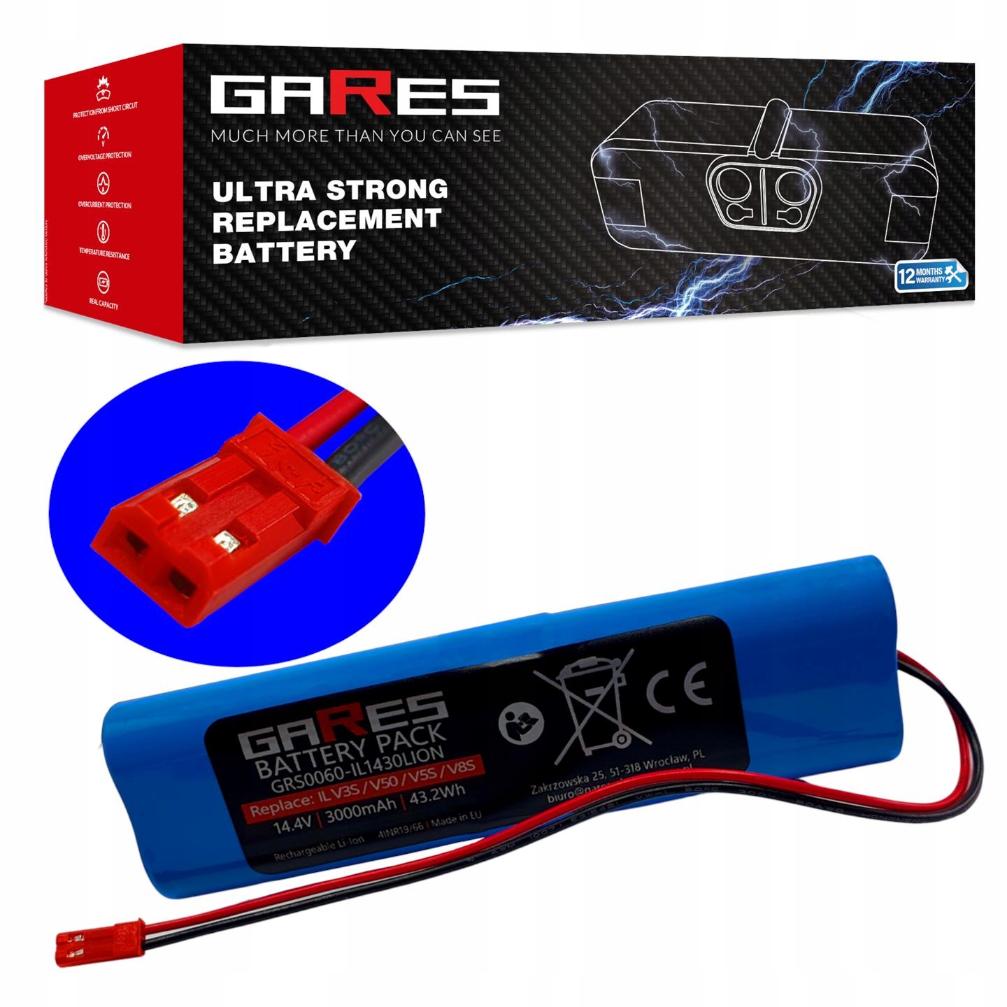 Akumulátor Gares pro Ariete 2713 2718 14,4V 3,0Ah