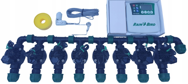 Zestaw nawadniania ogrodu Rain Bird 8 sekcji sterownik TM2 +Czujnik deszczu