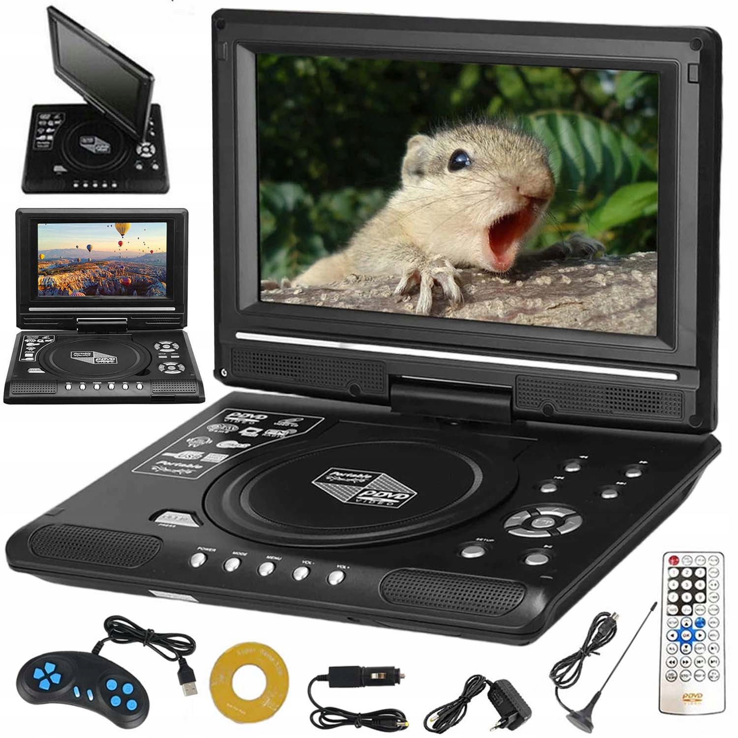 Přenosný Přehrávač DVD 7.8", Tenký Otočný Displej, Podpora Mnoha Formátů