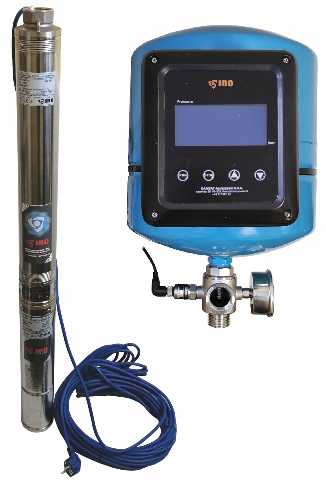 Zestaw Pompa głębinowa falownik 3,5" Ipro 3/13 Ibo IVR08 zbiornik 18L Sptb