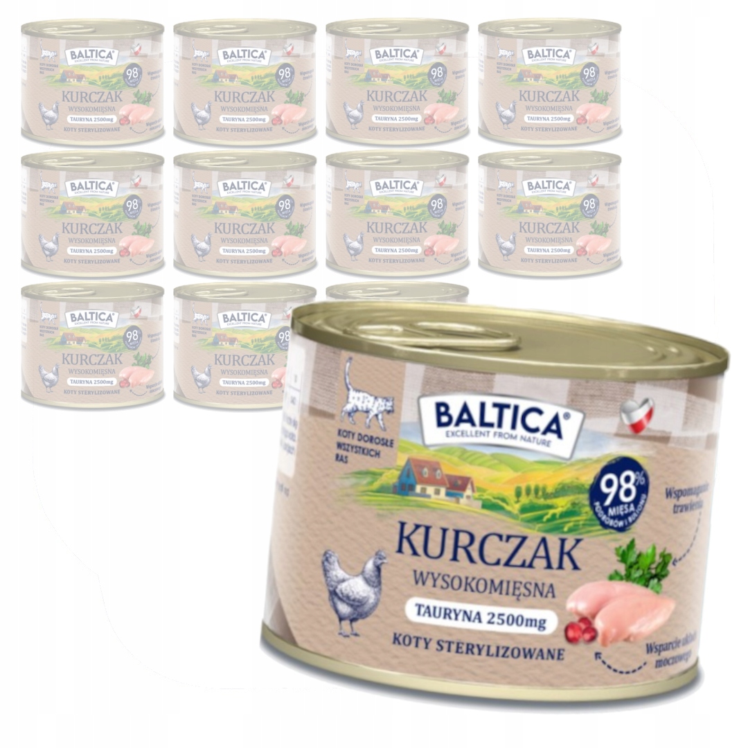 Baltica Smaki Regionów Kurczak 12x185g Mokra Karma Kotów Sterylizowanych