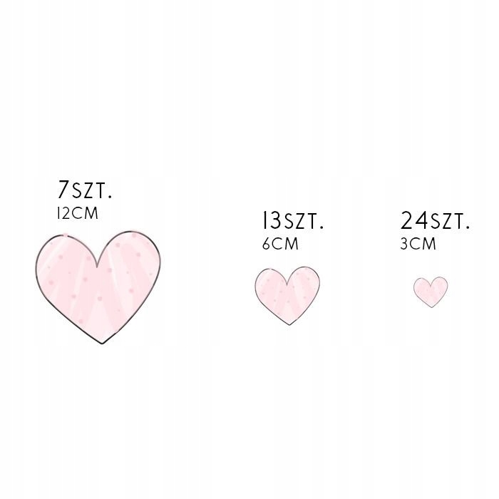 NAKLEJKI NA ŚCIANĘ ZESTAW SERDUSZKA SERCA RÓŻOWE Marka YokoDesign