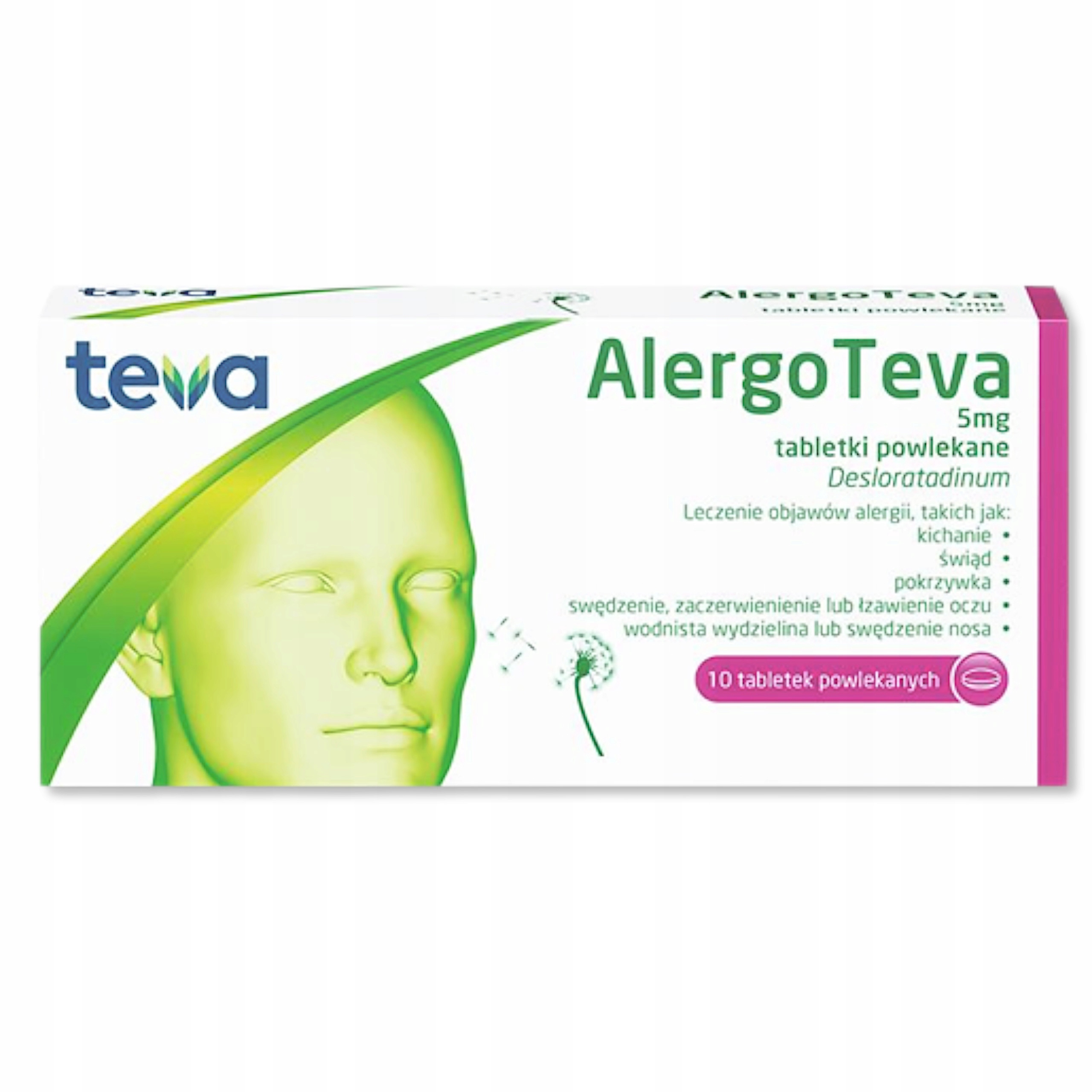 Alergo Teva 5 mg, 10 tabletek powlekanych 13669453633 - Allegro.pl