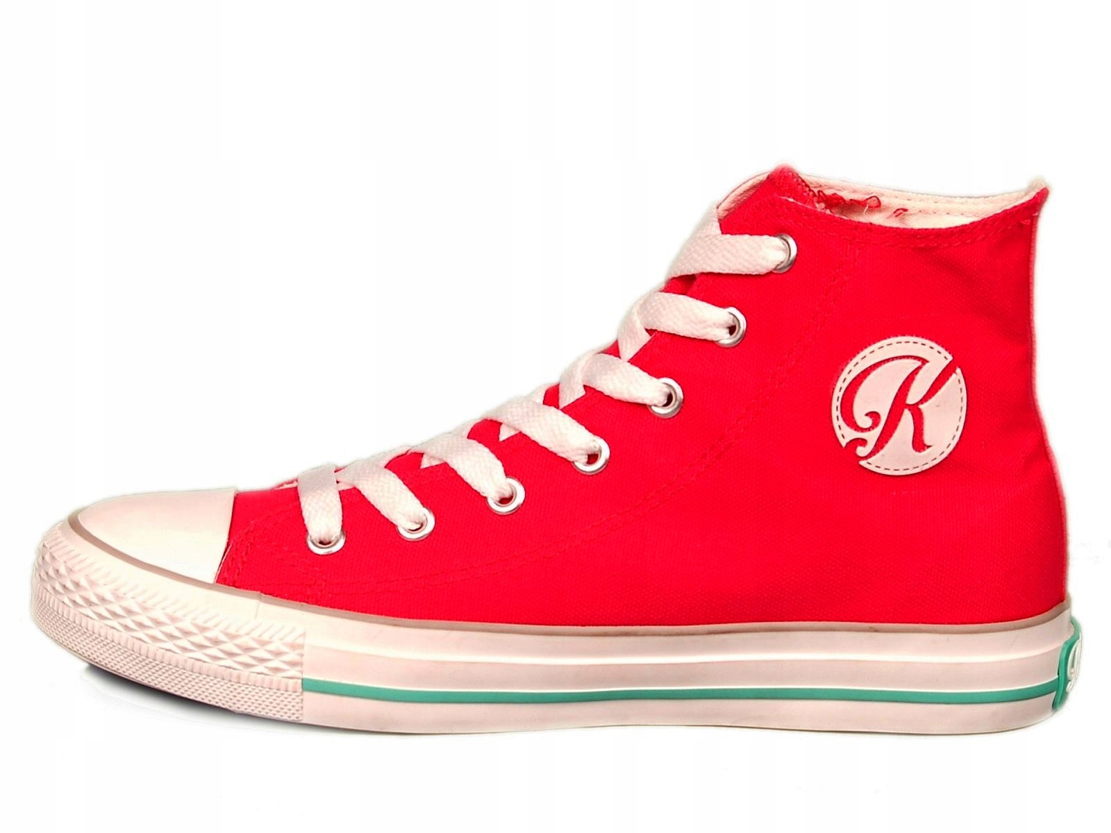 

Trampki Tenisówki damskie Czerwone wysokie Slim/ck