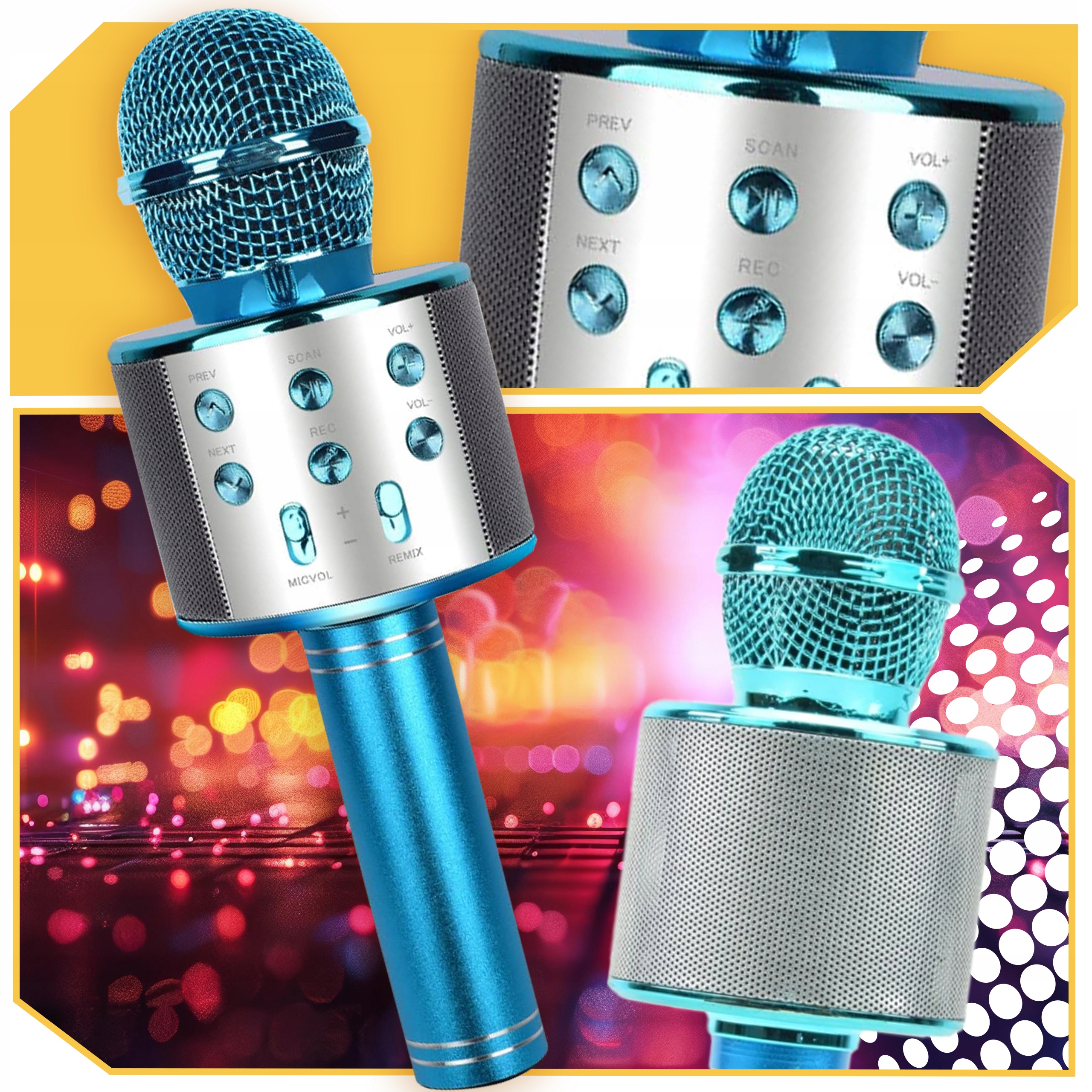 MIKROFON DLA DZIECI mikrofon KARAOKE mikrofon bezprzewodowy Z GŁOŚNIKIEM Marka Lewer