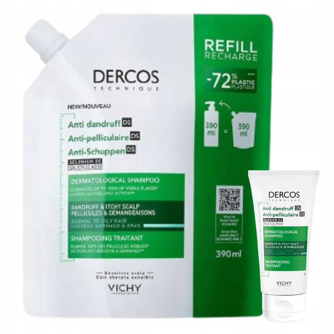 Vichy Dercos Ds Szampon Włosy Przetłuszczające 390ml Refill