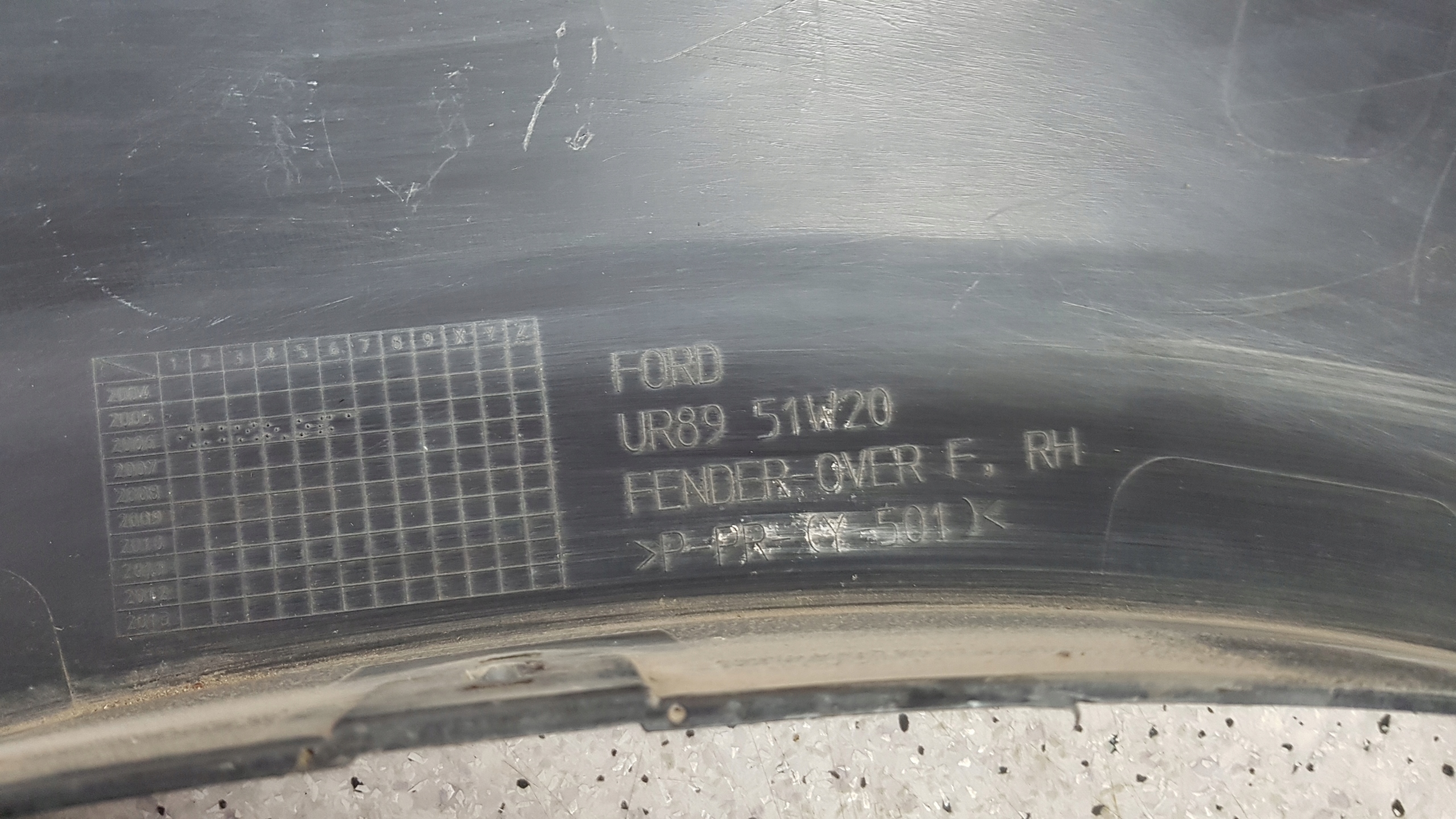 FORD RANGER 06- moulding right front 8213