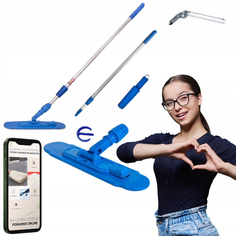 Raypath Kompletní Sada Tyček Na Mop Teleskopická Tyč Mop S Kloubem