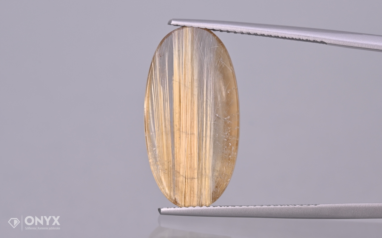 Křemen s rutilem mělký ovál 22x11,5 mm