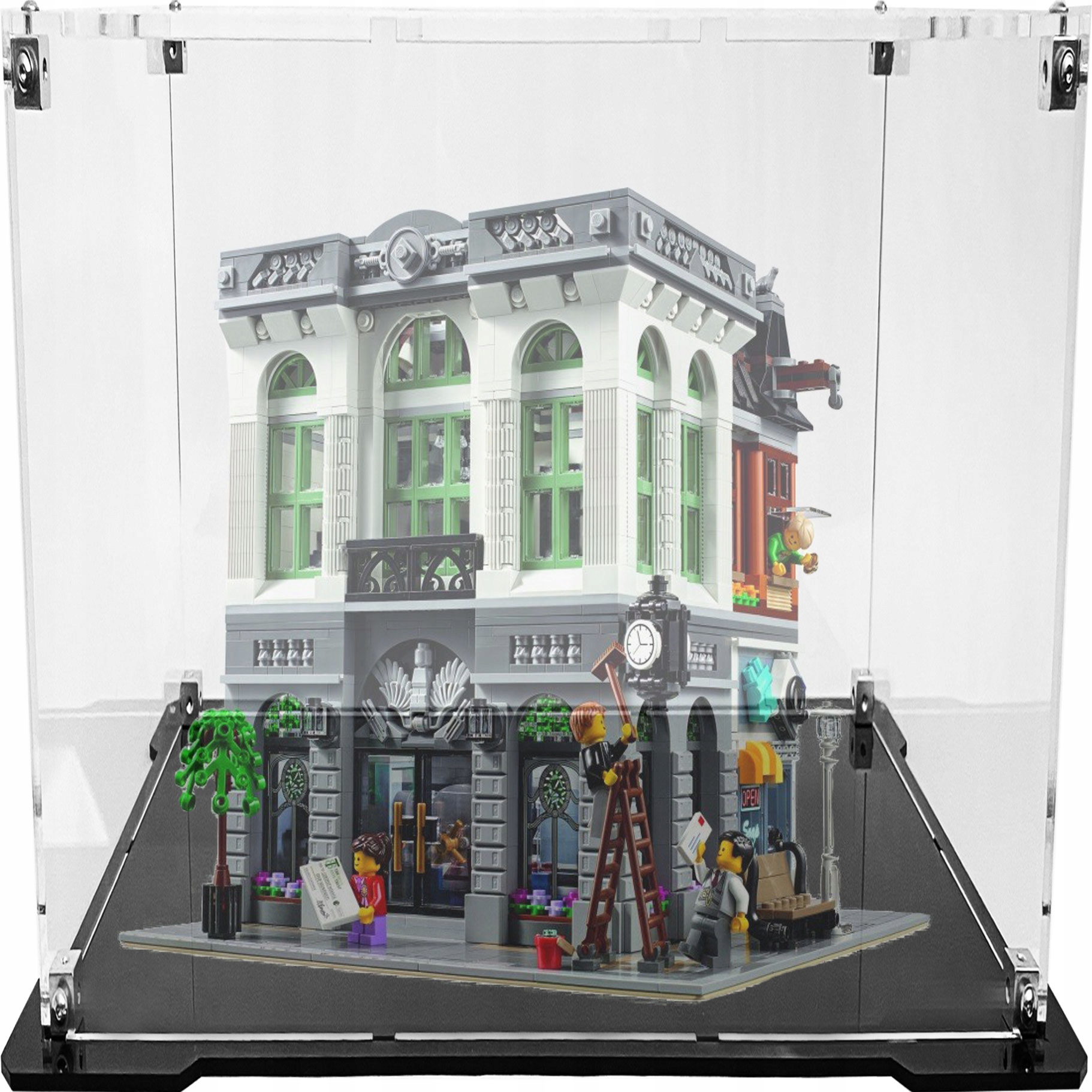 Vitrína s černou základnou pro Lego 10251 Creator Expert Banka