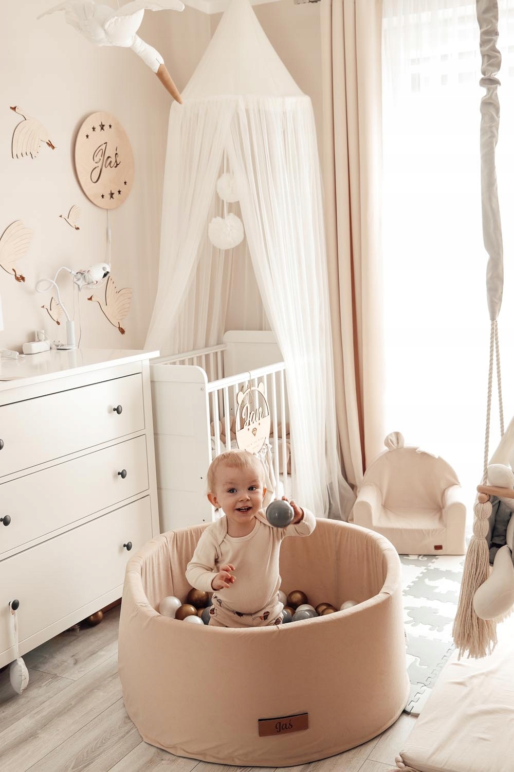 Suchy basen z piłeczkami 90 x 40 cm WYŻSZY 200 kulek + IMIĘ DZIECKA GRATIS Marka Flumi