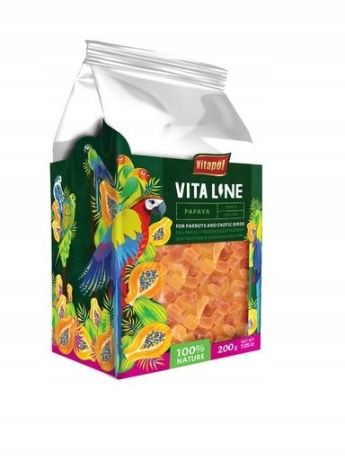 Levně 4 x Vitapol Vitaline Papája pro papoušky a ptáky 200 g