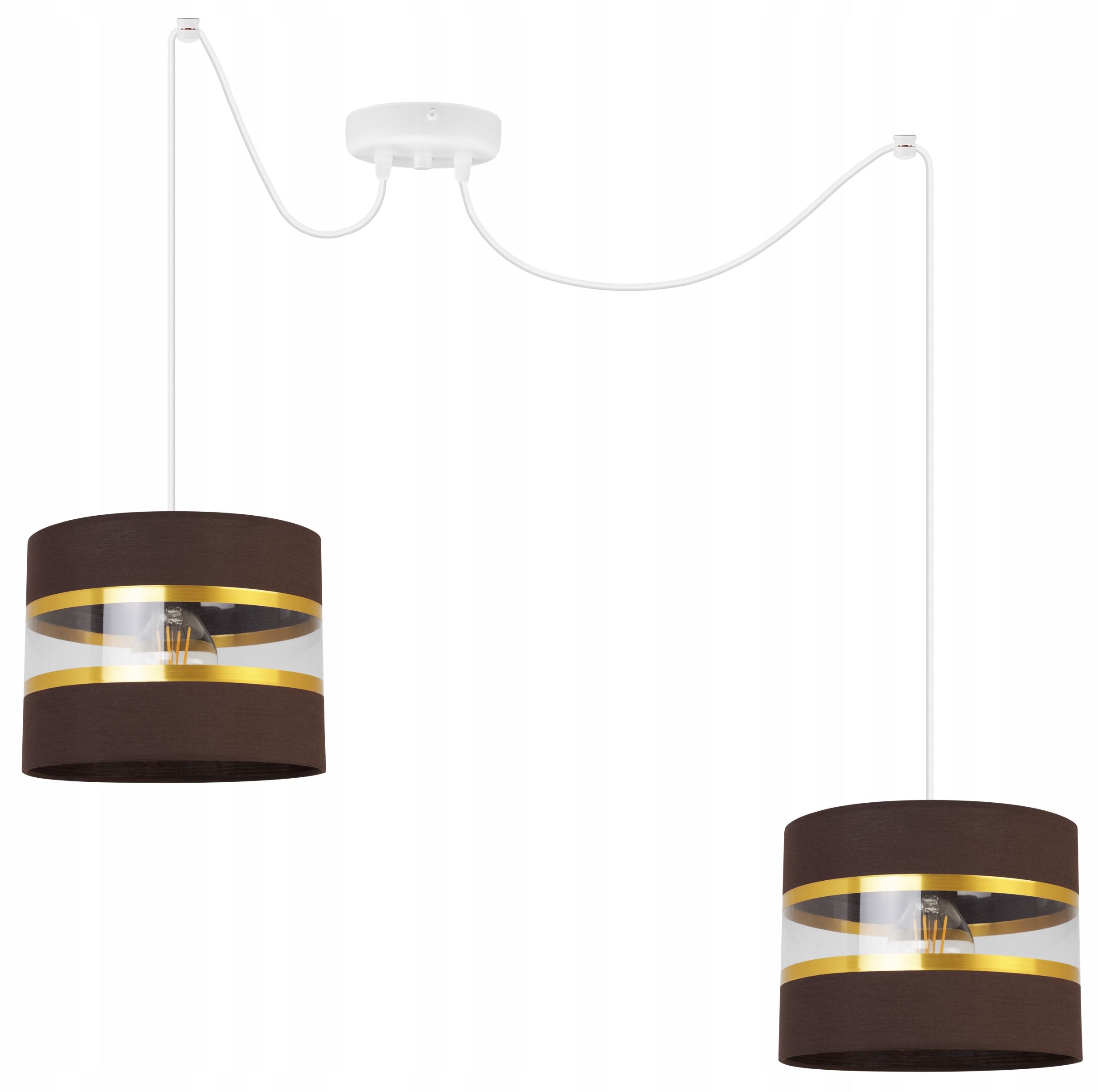 Závěsná Stropní Lampa Pavouk Lustr Glamour Stínidlo Zlaté Pruhy Nad Stolem