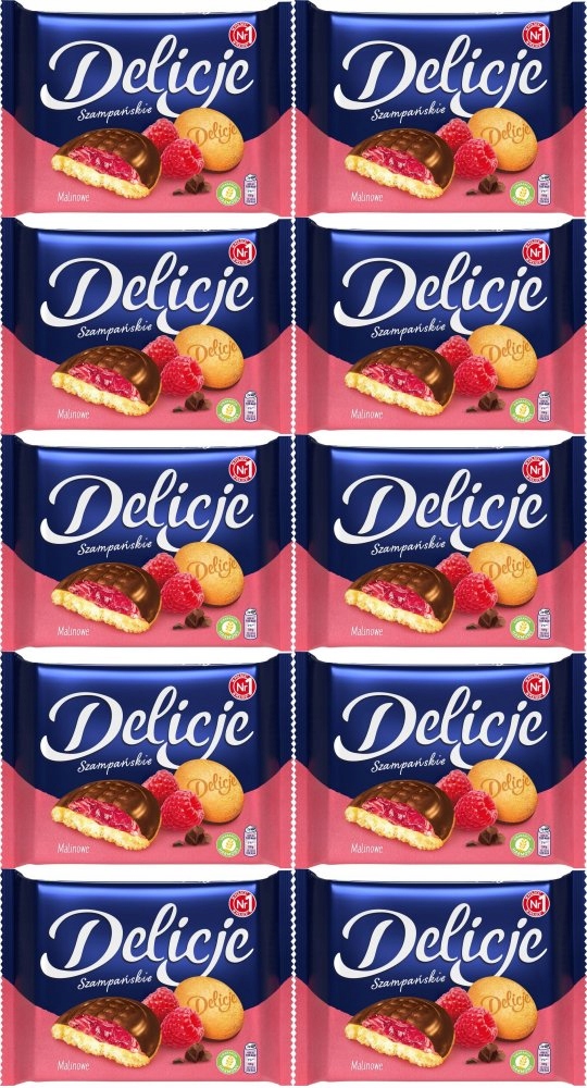 Delicje Malinowe Szampańskie Ciastka 294g x10