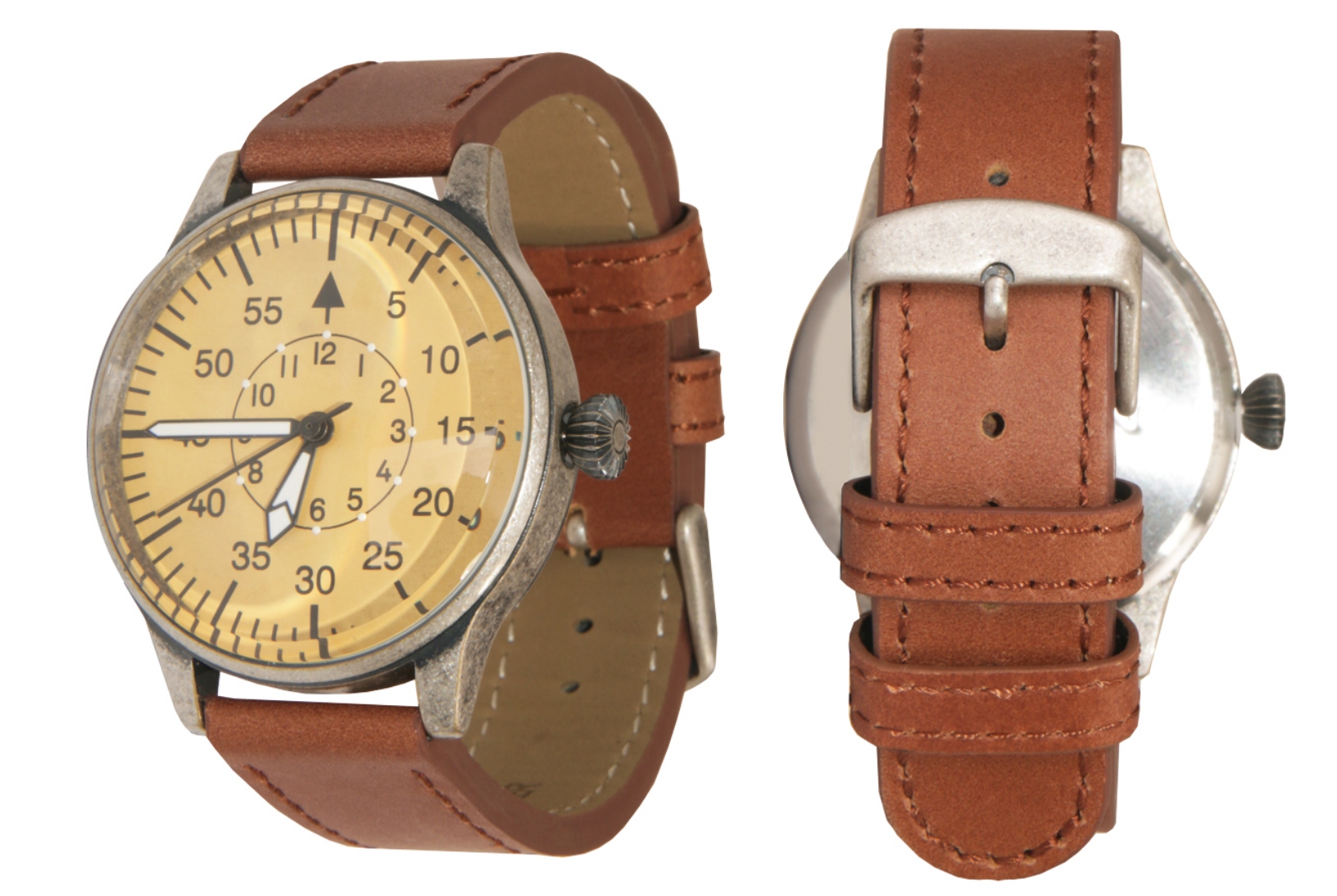 Zegarek lotniczy luftwaffe pasek skórzany Mil-Tec Army Vintage Me 109