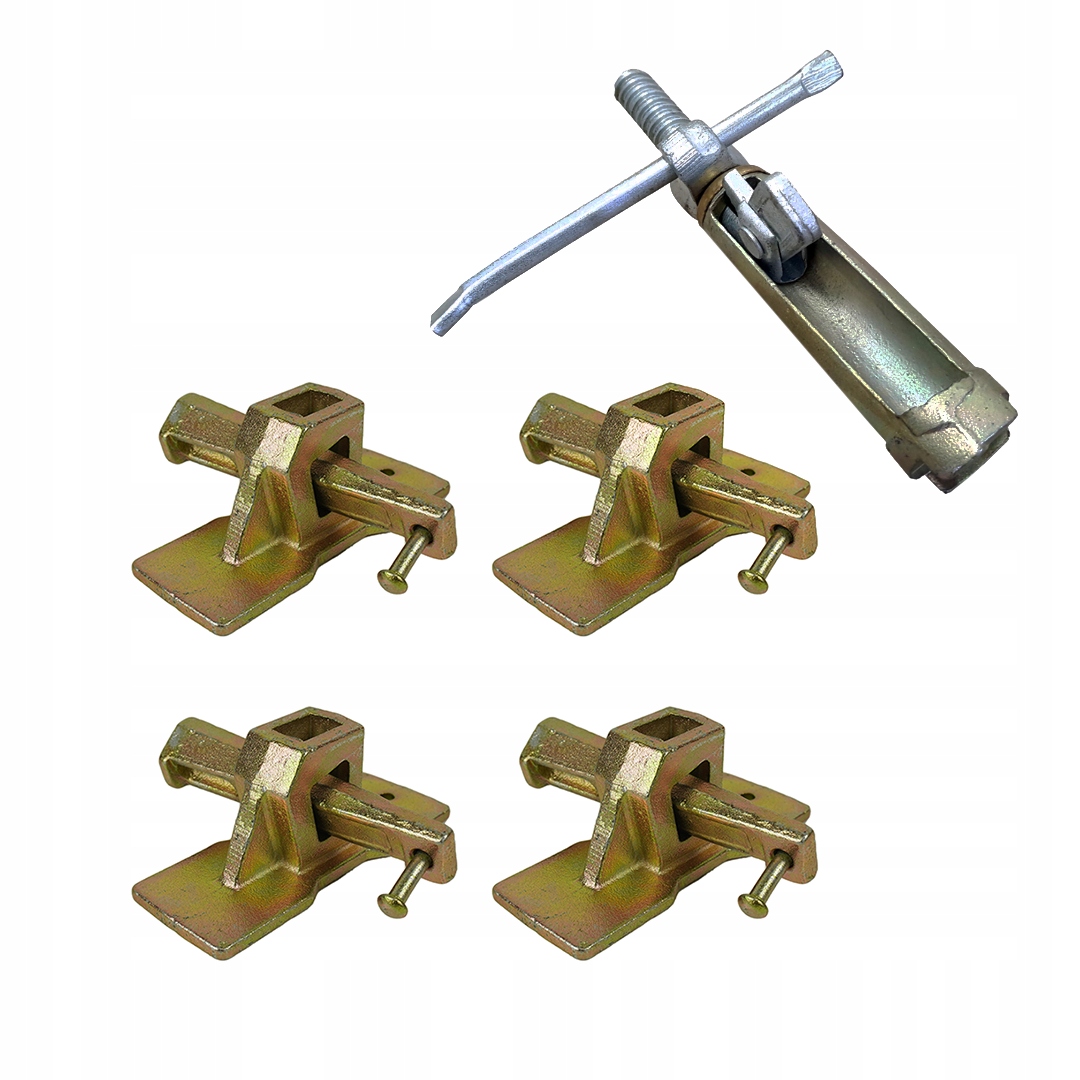 Zaciski spinki szalunkowe żabki klinowe Komplet 50 sztuk +Klucz do zacisków