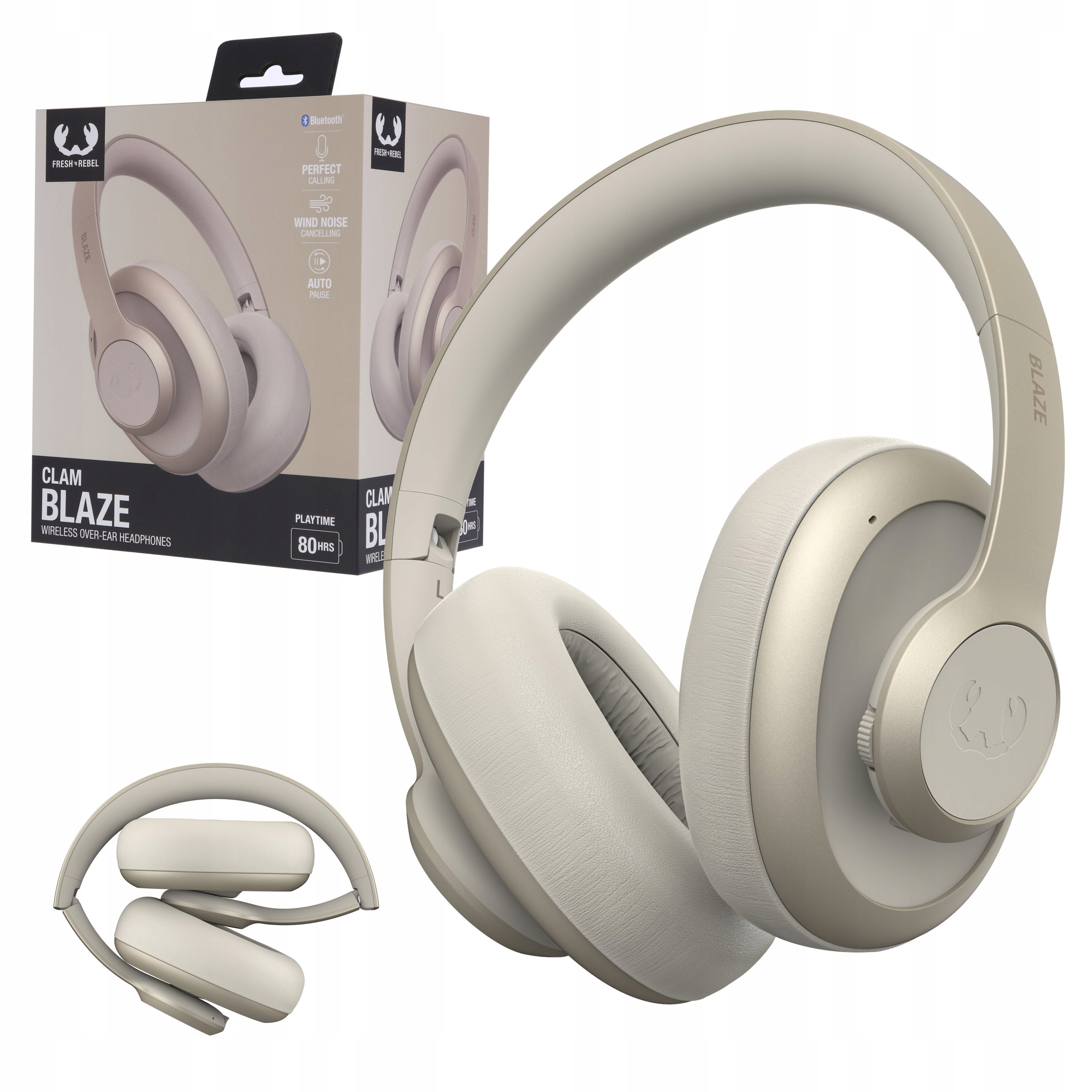 Fresh'n Rebel Słuchawki Bezprzewodowe Wokółuszne Enc Clam Blaze Silky Sand