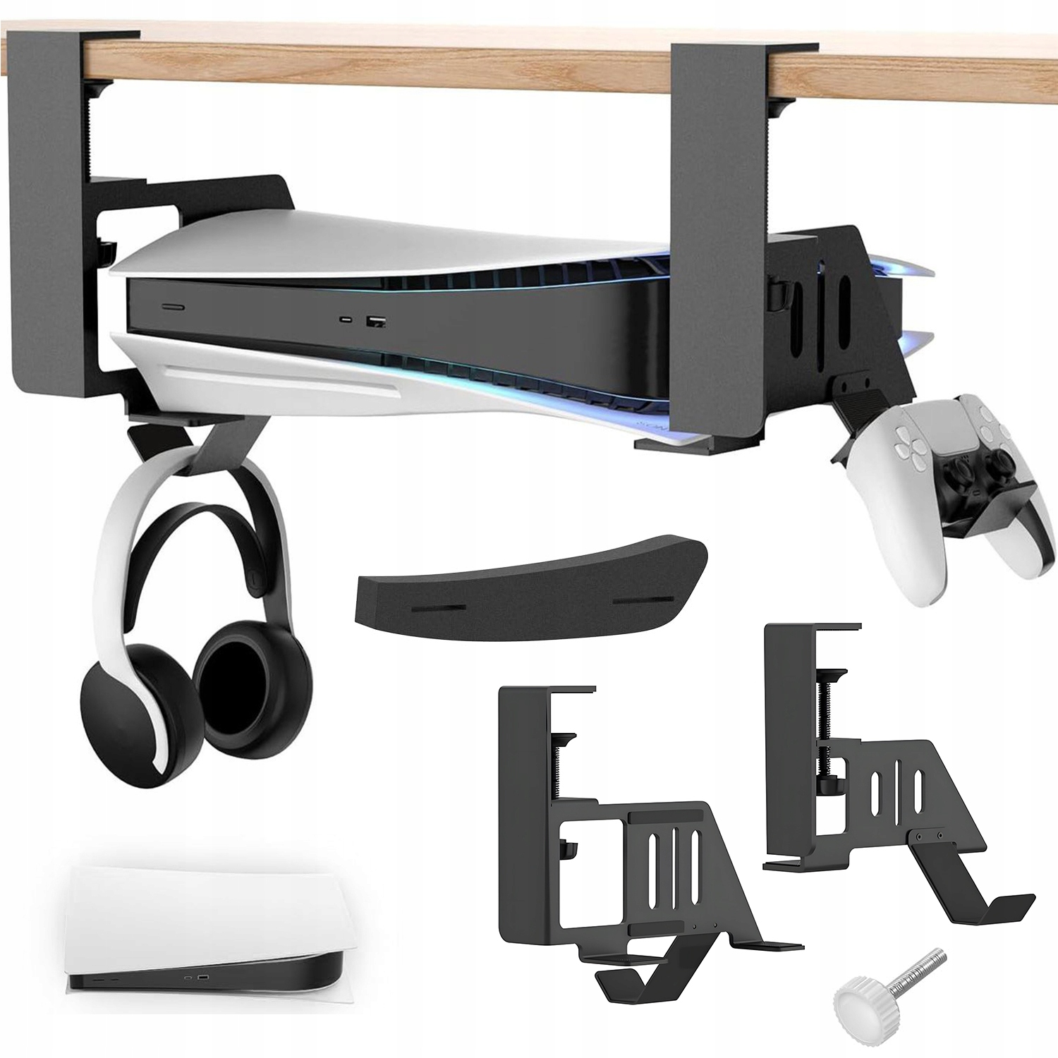 Stojak Na Gry PS5 Poziomy Uchwyt Do PS5 PS5 Slim Obciążenie 20KG 2 Haki