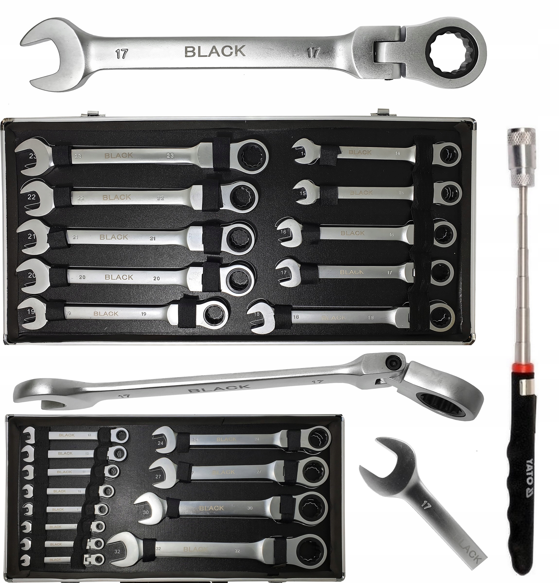 KLUCZE PLASKO OCZKOWE Z GRZECHOTKA LAMANE 6 32mm