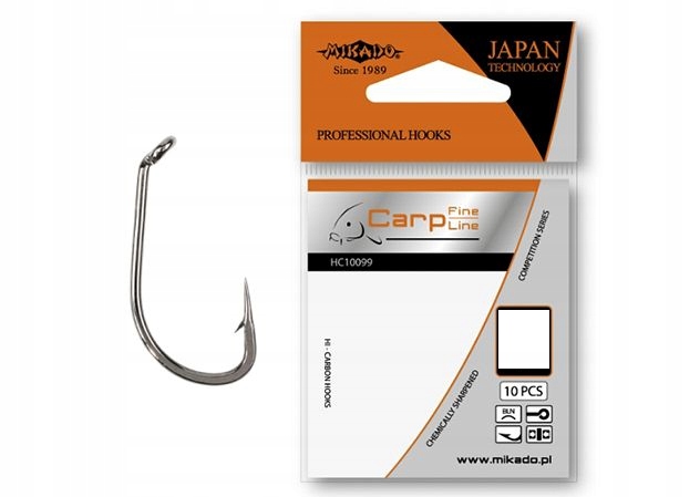 Haczyki Mikado Carp Fine line nr 1 Czarne HC10099