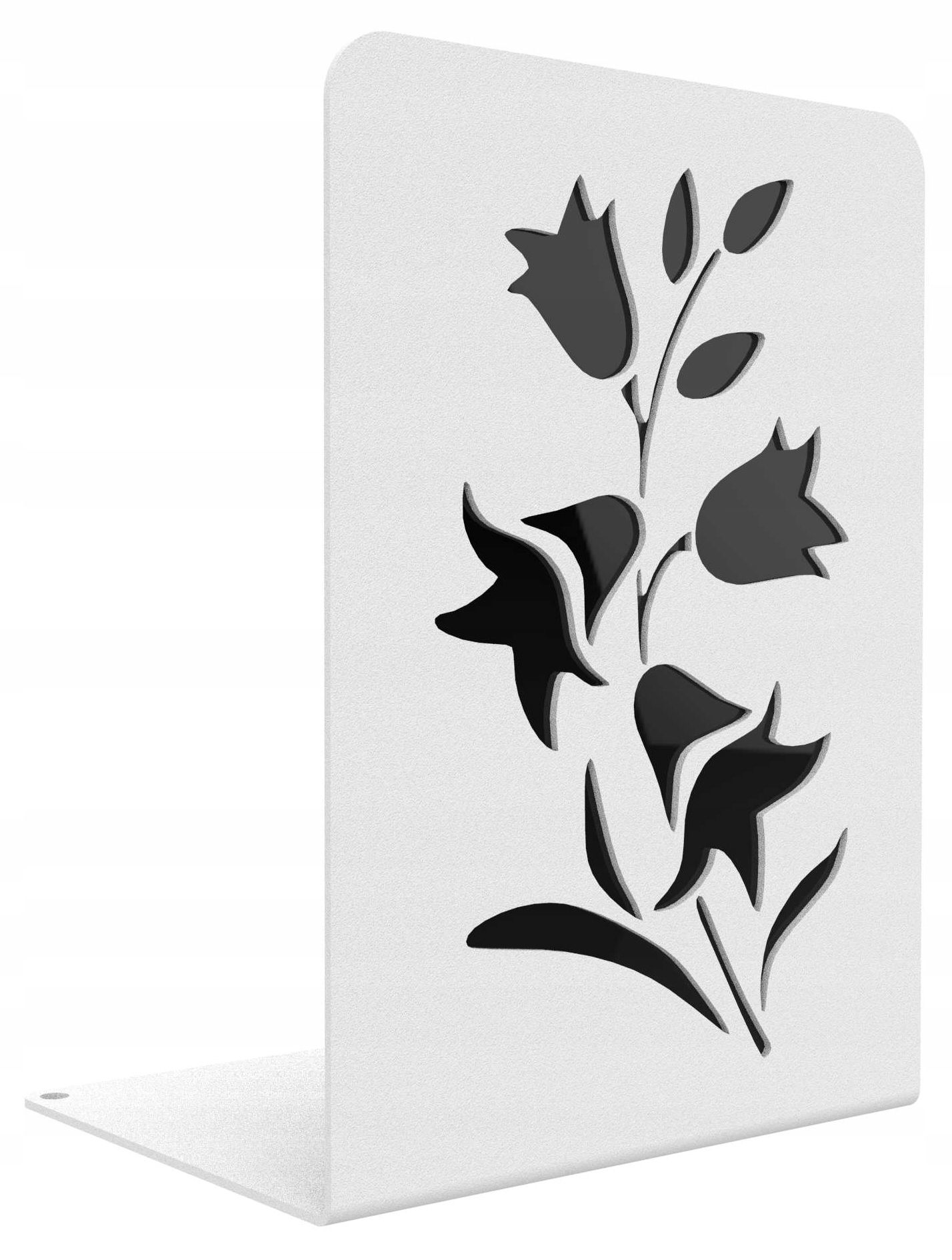 Podpórka do książek - KWIATY dzwonki - biała