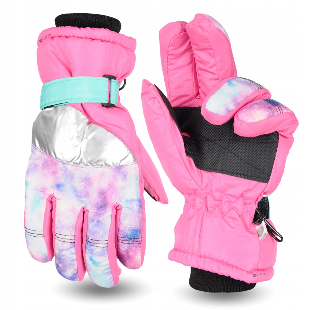 RĘKAWICZKI DZIEWCZĘCE NARCIARSKIE PIĘCIOPALCZASTE YO CLUB 8 LAT+ 16CM Rozmiar 164