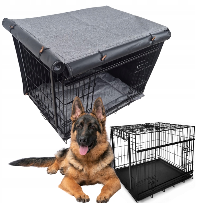 Klatka dla psa z pokrowcem i legowiskiem zestaw 3el Slide 107 x 71x 79cm