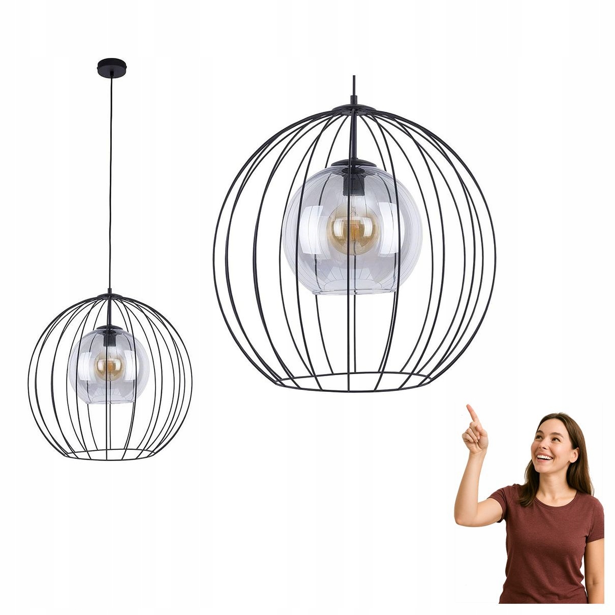 Závěsná lampa Universo Black 500 2552 Tk Lighting