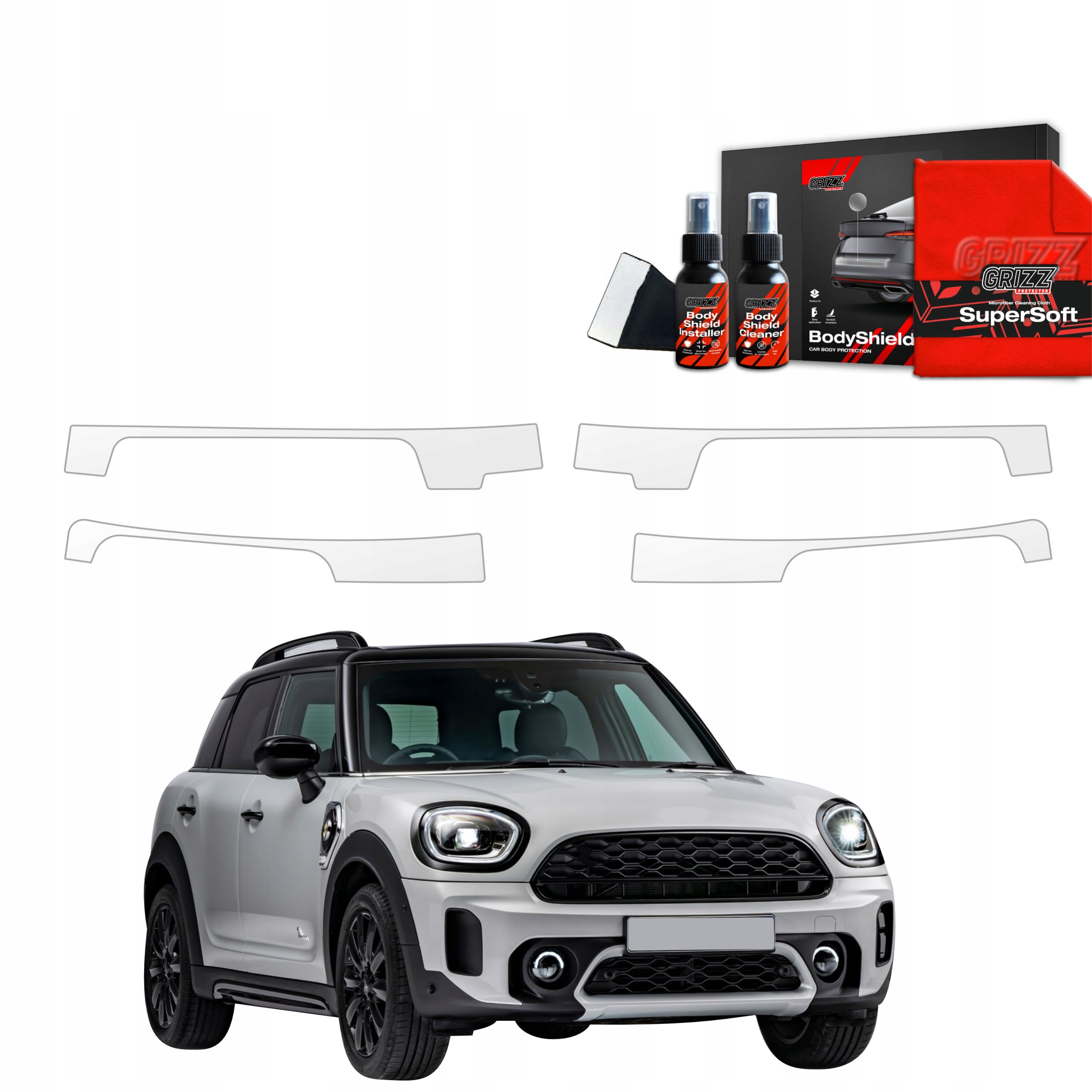 4v1 Fólie Ppf dýha na prahy pro Mini Countryman (2023-2025) Grizz