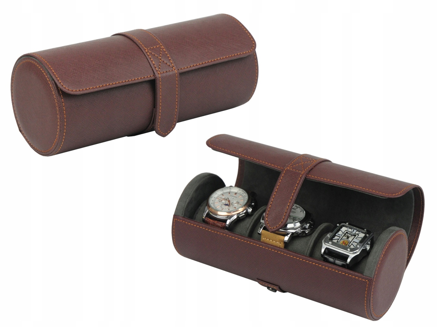 PODRÓŻNE ETUI SZKATUŁKA NA 3 ZEGARKI ROLKA