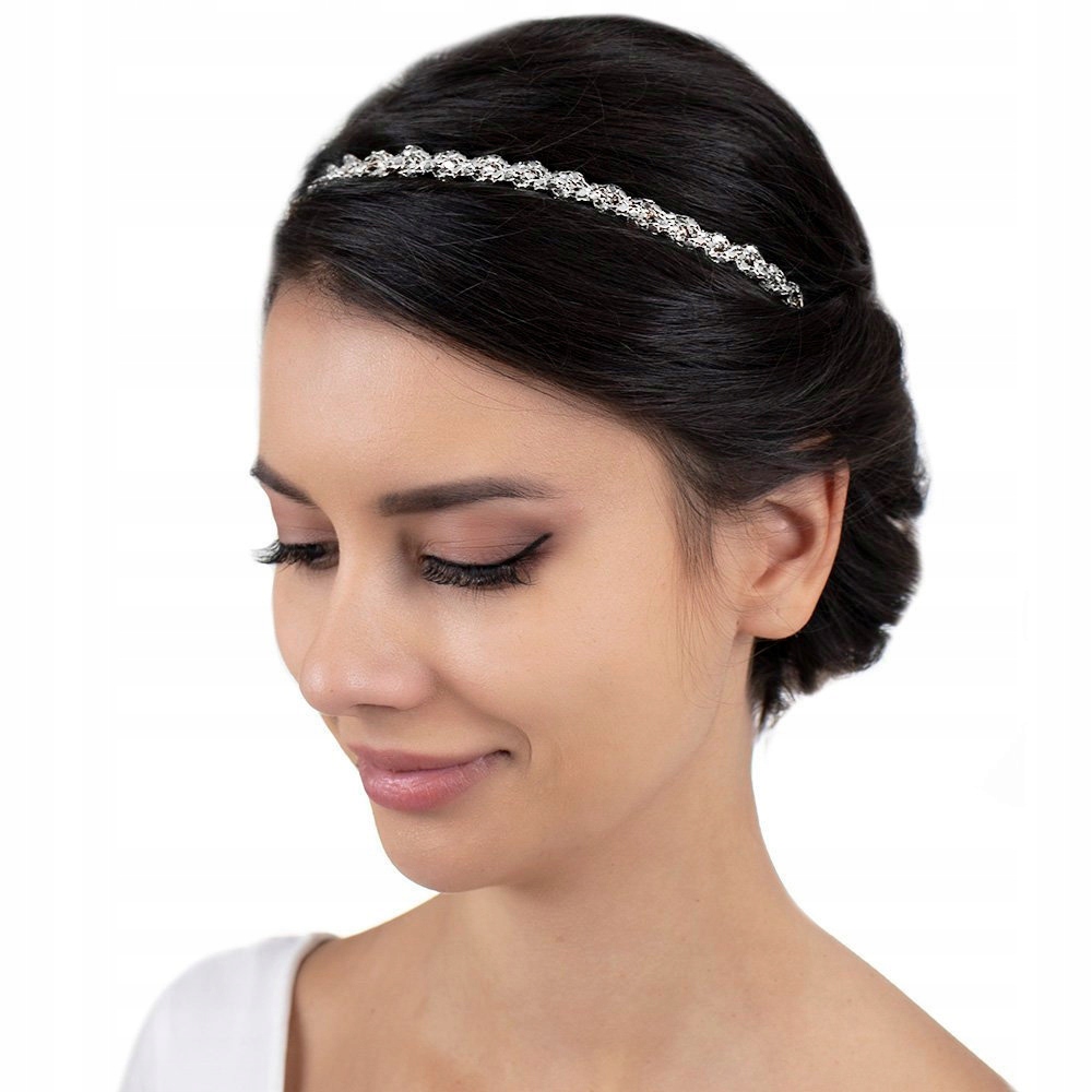 

Opaska Do Włosów skręt Srebrna na gumce