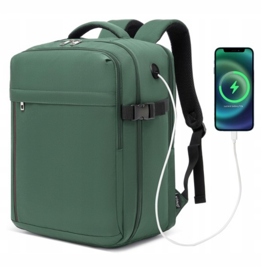 Plecak Ryanair 40x30x20 do Samolotu Bagaż podręczny Kabinowy Zielony Rosso