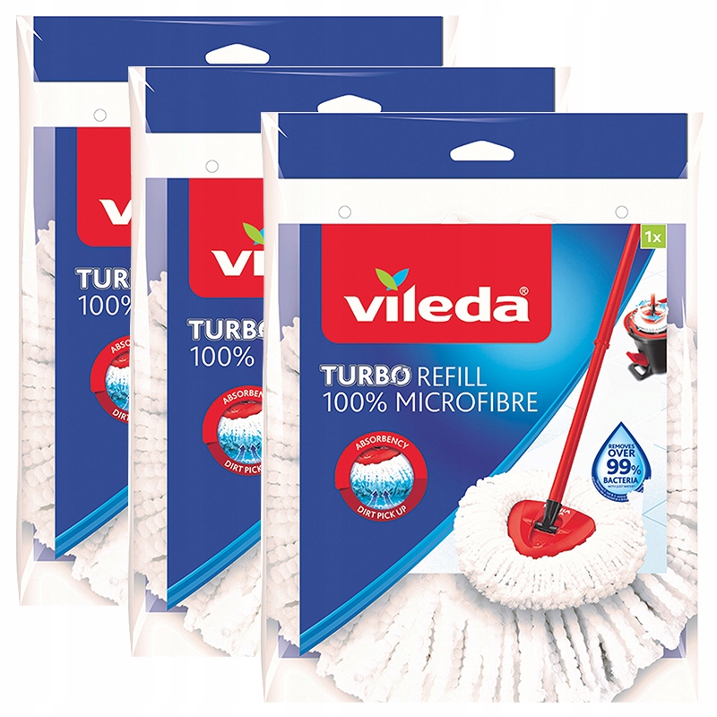 Levně Vileda náhradní mop Easy Wring Clean Turbo 3 ks