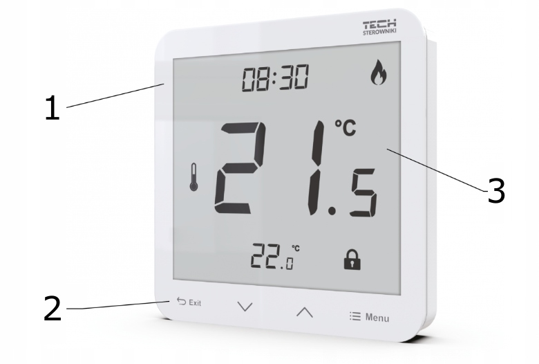 REGULATOR STEROWNIK TERMOSTAT POKOJOWY PRZEWODOWY TECH R-10S PLUS Marka bez marki