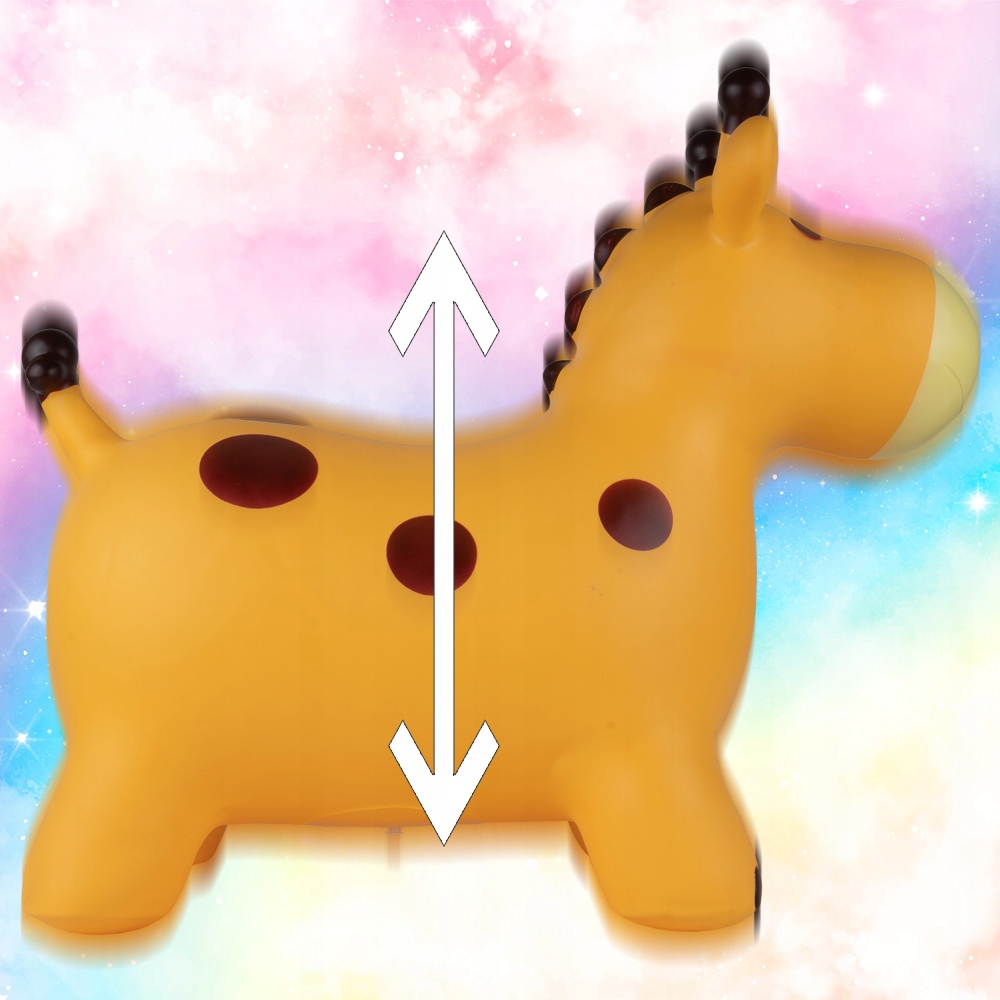 KONIK SKOCZEK GUMOWY ŻYRAFKA ŻYRAFA Z POMPKĄ W ZESTAWIE DLA DZIECI 55CM Stan opakowania oryginalne