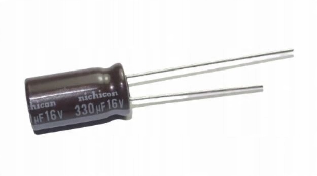 

Kondensator 330uF 16V 20% 105°C Nichicon 8x15mm