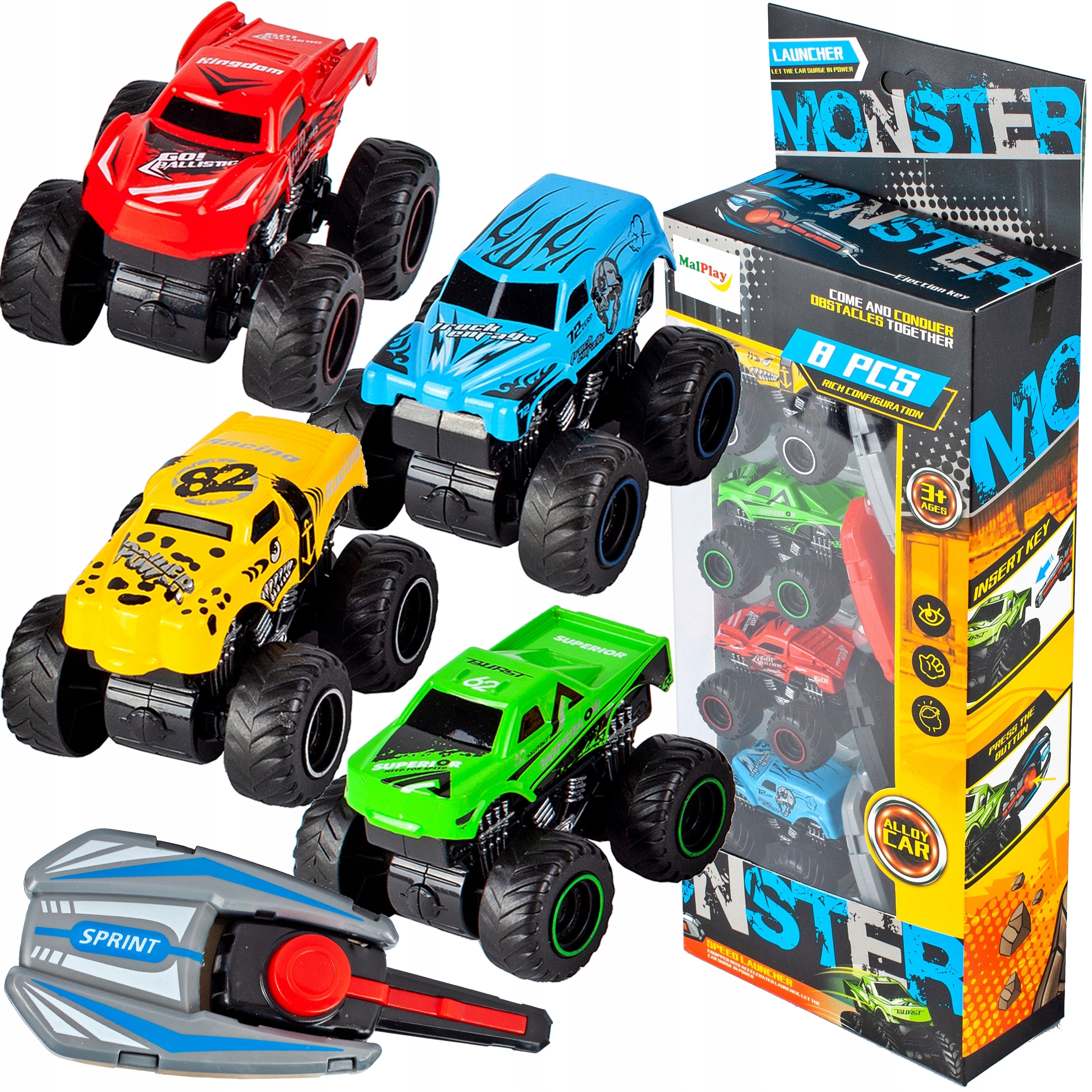 

Metalowe Autka Z Wyrzutniami Jeep Wyścig 4szt