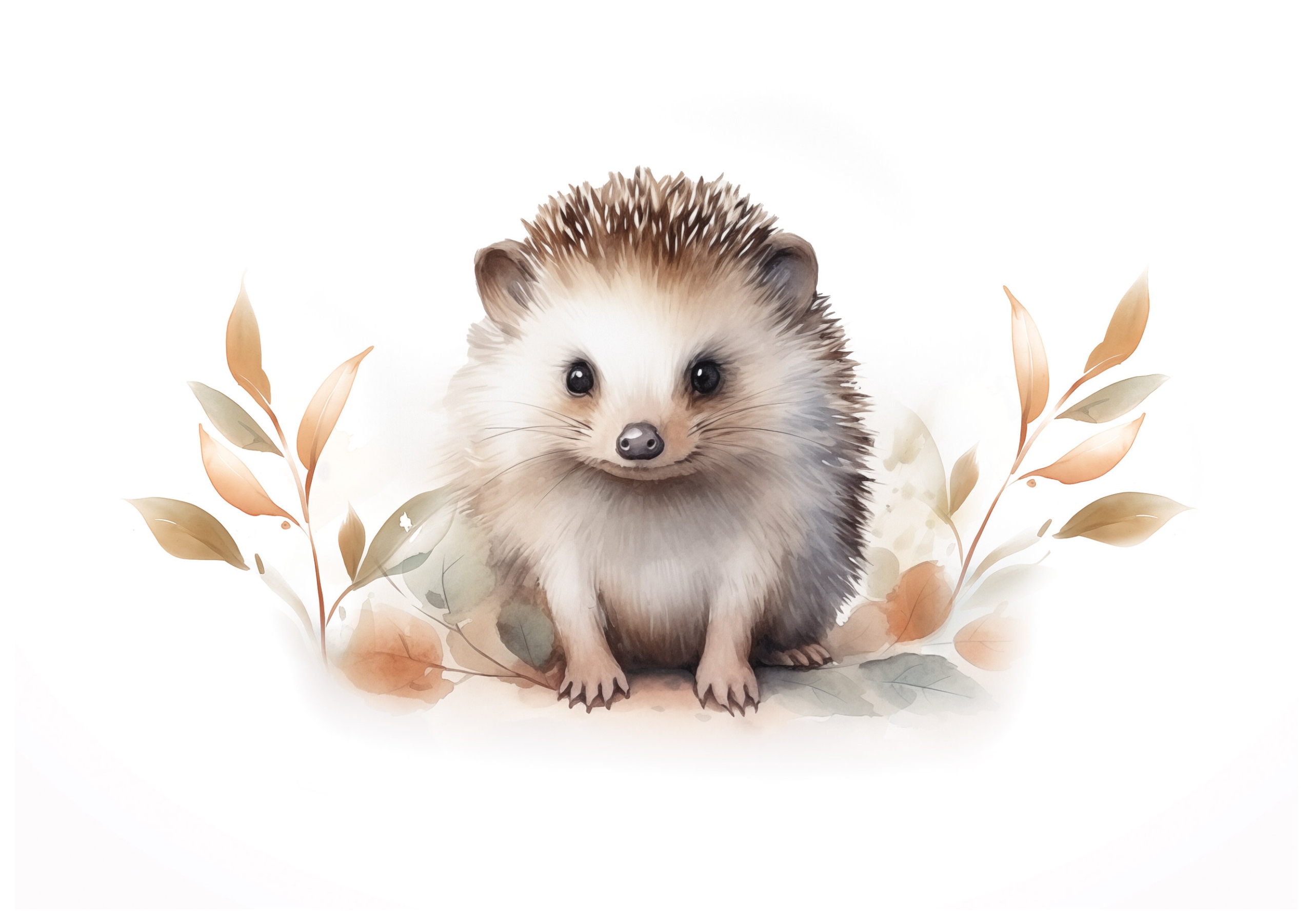 Fototapeta Ježko akvarel les vinyl 368x254 jemný dekor do izby lepidlo