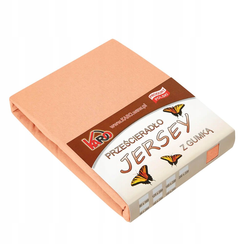 

Prześcieradło jersey z gumką 140x200 morelowe 007