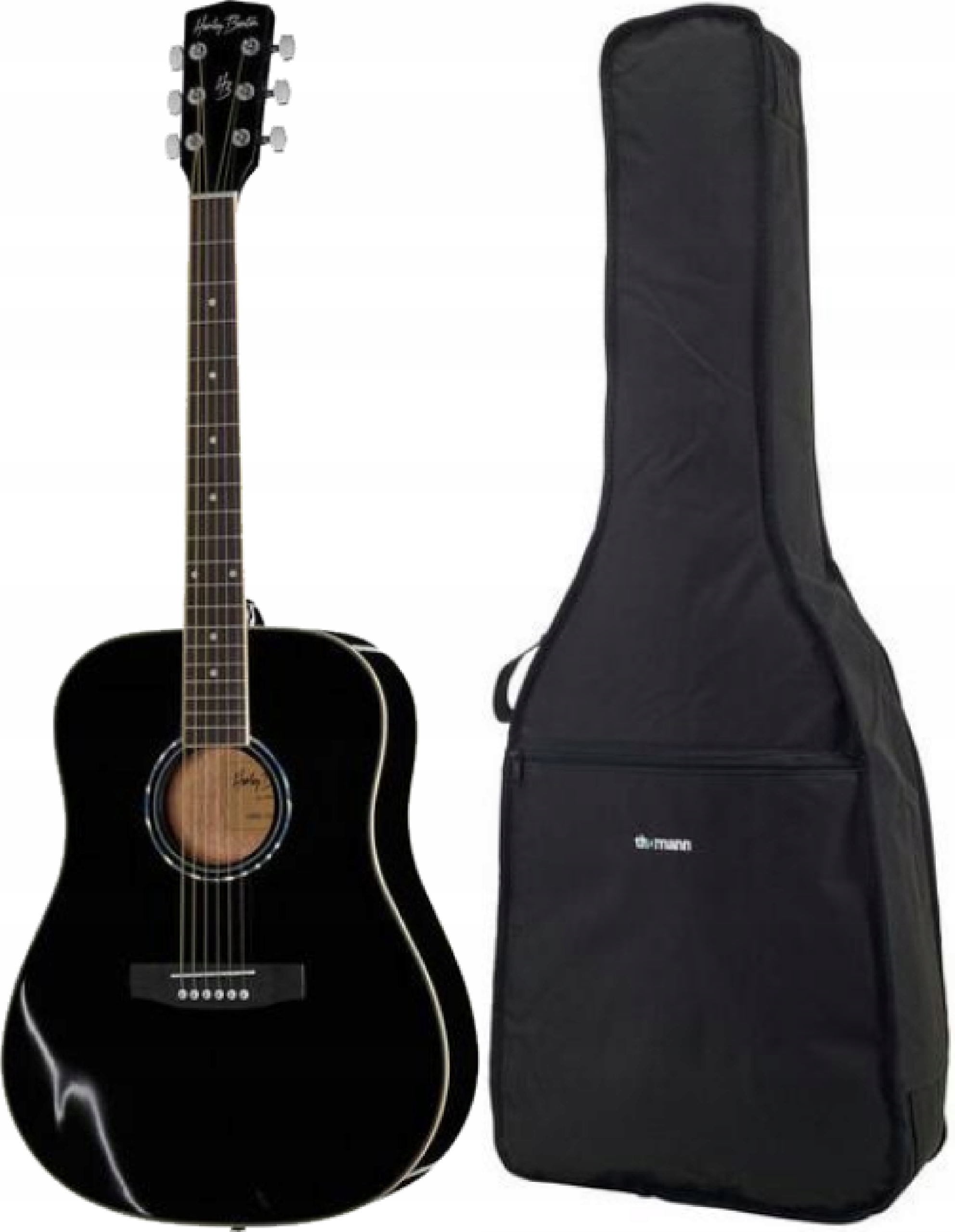 Akustická kytara Harley Benton D-120BK Mahagon Černá Lesklá Obal
