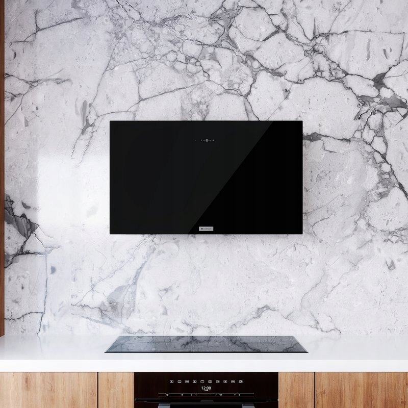 OKAP KUCHENNY LONIS 90.1 BLACK Maksymalna wydajność 760 m³/h