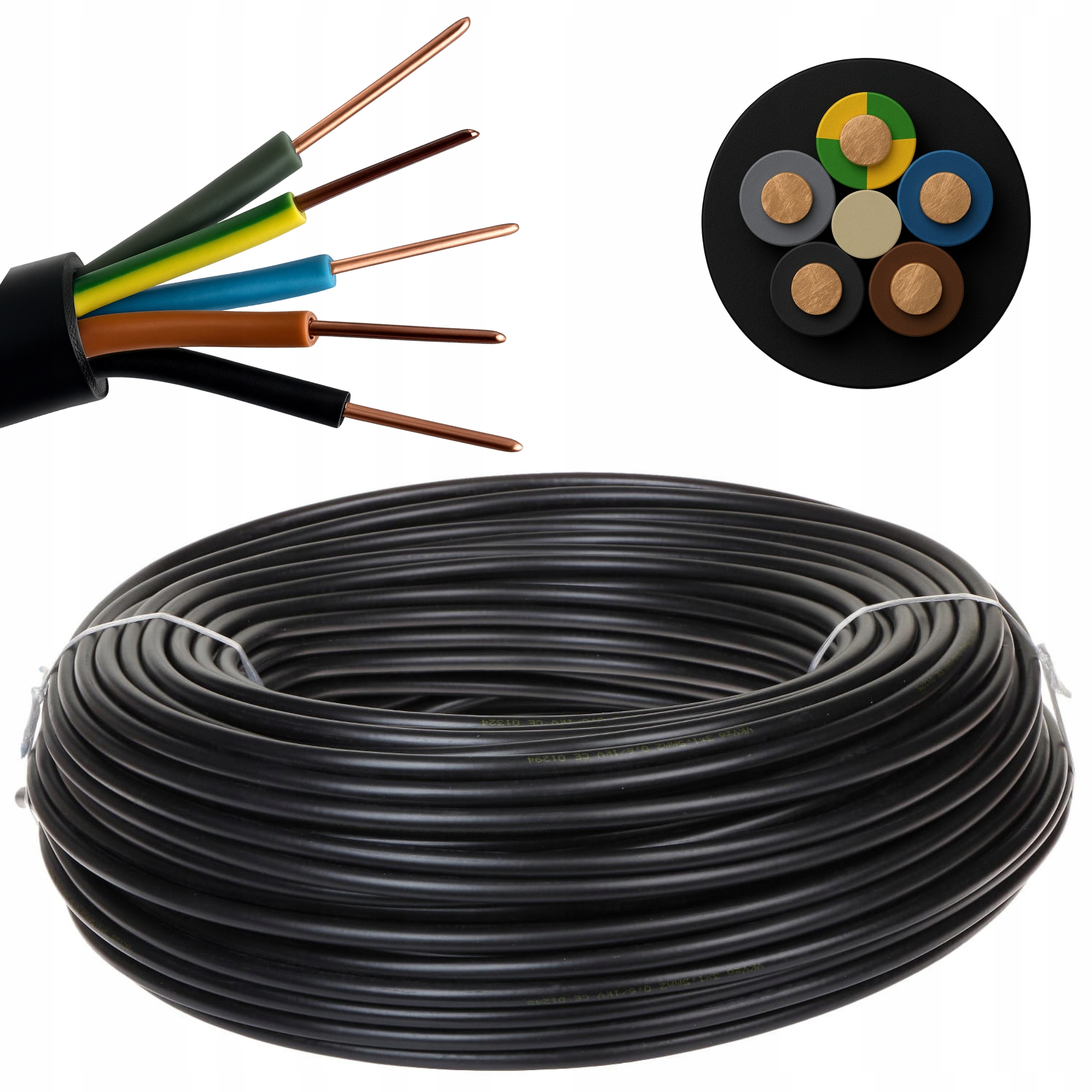 Kabel Yky 5x2,5 0,6/1 kV, przewód ziemny zewnętrzny, miedziany, 100m